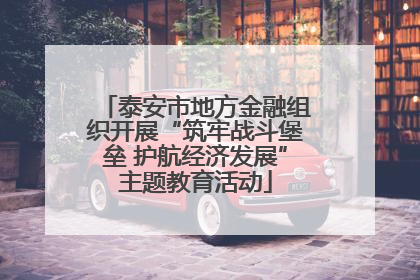 泰安市地方金融组织开展“筑牢战斗堡垒 护航经济发展”主题教育活动