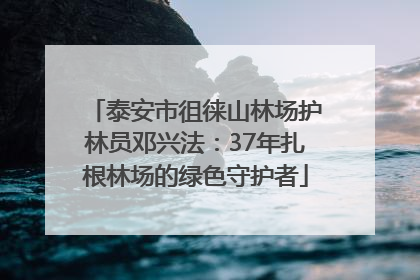 泰安市徂徕山林场护林员邓兴法：37年扎根林场的绿色守护者