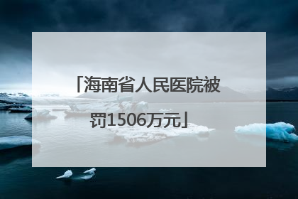 海南省人民医院被罚1506万元