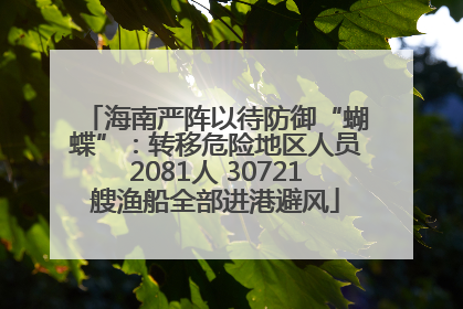 海南严阵以待防御“蝴蝶”：转移危险地区人员2081人 30721艘渔船全部进港避风