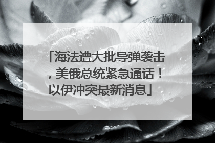 海法遭大批导弹袭击，美俄总统紧急通话！以伊冲突最新消息