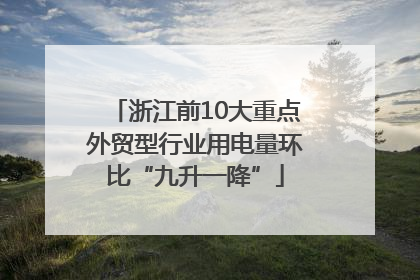 浙江前10大重点外贸型行业用电量环比“九升一降”