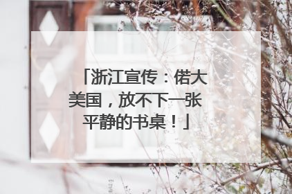 浙江宣传：偌大美国，放不下一张平静的书桌！