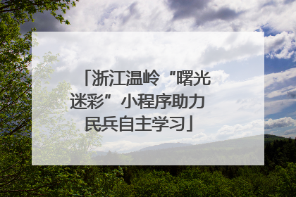 浙江温岭“曙光迷彩”小程序助力民兵自主学习
