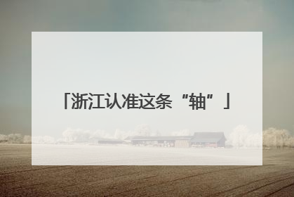浙江认准这条“轴”