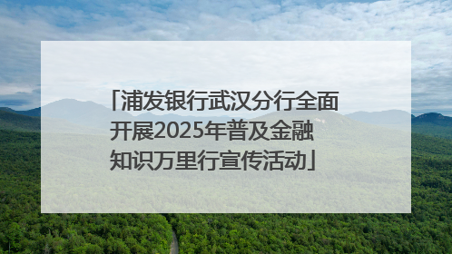 浦发银行武汉分行全面开展2025年普及金融知识万里行宣传活动