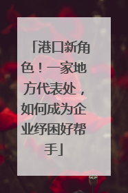 港口新角色！一家地方代表处，如何成为企业纾困好帮手