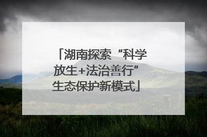 湖南探索“科学放生+法治善行”生态保护新模式