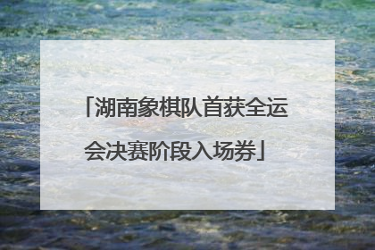湖南象棋队首获全运会决赛阶段入场券