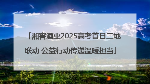 湘窖酒业2025高考首日三地联动 公益行动传递温暖担当