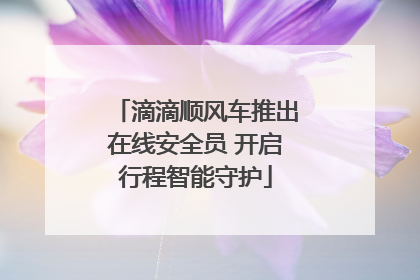 滴滴顺风车推出在线安全员 开启行程智能守护