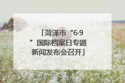 菏泽市“6·9”国际档案日专题新闻发布会召开
