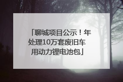 聊城项目公示！年处理10万套废旧车用动力锂电池包
