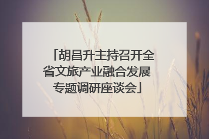 胡昌升主持召开全省文旅产业融合发展专题调研座谈会