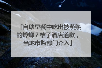 自助早餐中吃出被蒸熟的蟑螂？桔子酒店道歉，当地市监部门介入