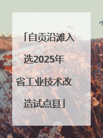 自贡沿滩入选2025年省工业技术改造试点县