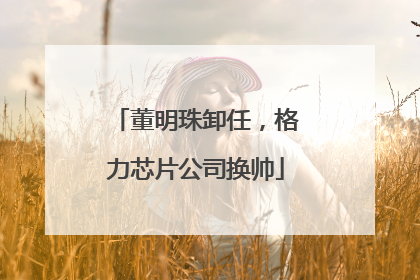 董明珠卸任，格力芯片公司换帅