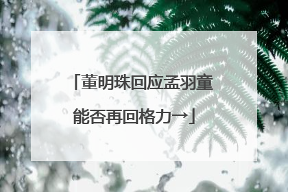 董明珠回应孟羽童能否再回格力→