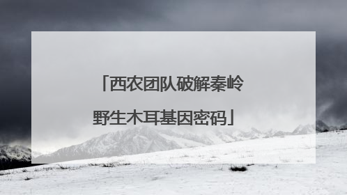 西农团队破解秦岭野生木耳基因密码