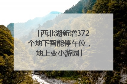 西北湖新增372个地下智能停车位，地上变小游园