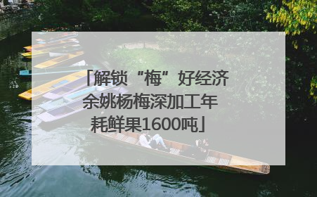 解锁“梅”好经济 余姚杨梅深加工年耗鲜果1600吨