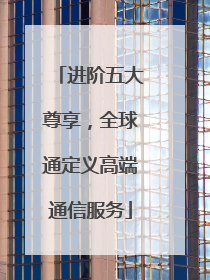 进阶五大尊享，全球通定义高端通信服务