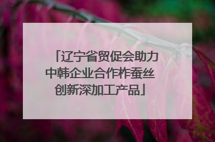 辽宁省贸促会助力中韩企业合作柞蚕丝创新深加工产品