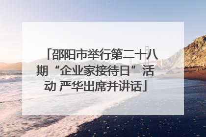 邵阳市举行第二十八期“企业家接待日”活动 严华出席并讲话