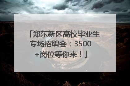 郑东新区高校毕业生专场招聘会：3500+岗位等你来！