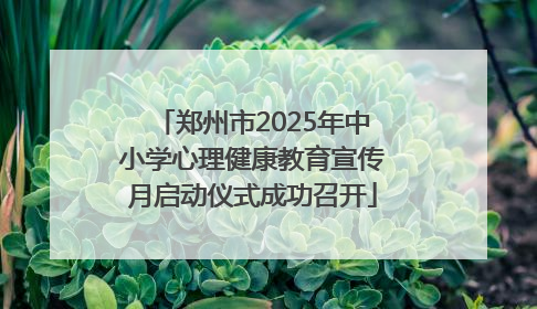 郑州市2025年中小学心理健康教育宣传月启动仪式成功召开