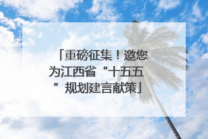 重磅征集！邀您为江西省“十五五”规划建言献策