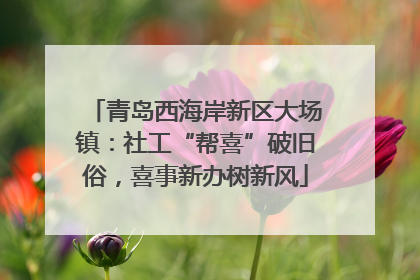 青岛西海岸新区大场镇：社工“帮喜”破旧俗，喜事新办树新风