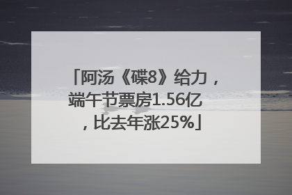阿汤《碟8》给力，端午节票房1.56亿，比去年涨25%