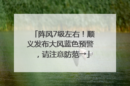 阵风7级左右！顺义发布大风蓝色预警，请注意防范→
