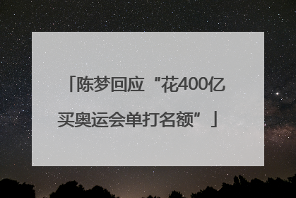 陈梦回应“花400亿买奥运会单打名额”