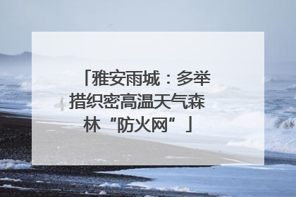 雅安雨城：多举措织密高温天气森林“防火网”