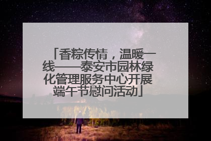 香粽传情，温暖一线——泰安市园林绿化管理服务中心开展端午节慰问活动