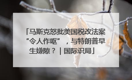 马斯克怒批美国税改法案“令人作呕”，与特朗普早生嫌隙？｜国际识局