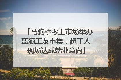 马驹桥零工市场举办蓝领工友市集，超千人现场达成就业意向