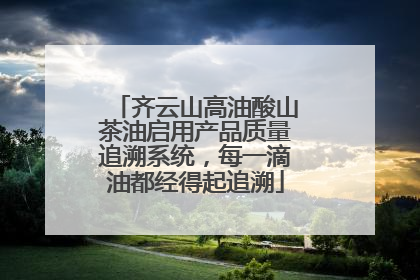齐云山高油酸山茶油启用产品质量追溯系统，每一滴油都经得起追溯