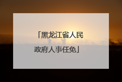 黑龙江省人民政府人事任免