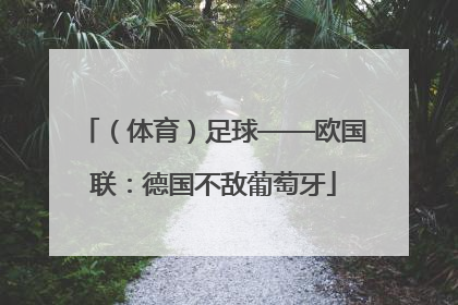 （体育）足球——欧国联：德国不敌葡萄牙