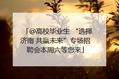＠高校毕业生 “选择济南 共赢未来”专场招聘会本周六等您来