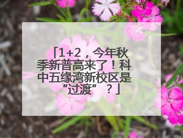1+2，今年秋季新普高来了！科中五缘湾新校区是“过渡”？
