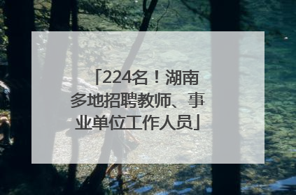 224名！湖南多地招聘教师、事业单位工作人员