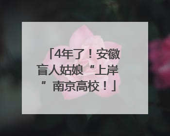 4年了！安徽盲人姑娘“上岸”南京高校！