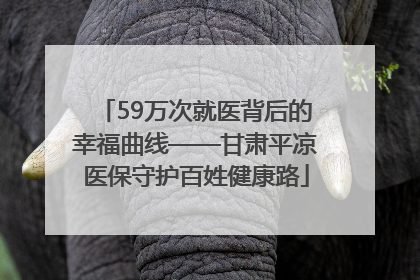 59万次就医背后的幸福曲线——甘肃平凉医保守护百姓健康路