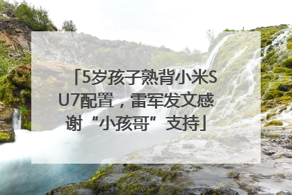 5岁孩子熟背小米SU7配置，雷军发文感谢“小孩哥”支持