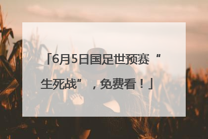 6月5日国足世预赛“生死战”，免费看！
