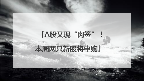 A股又现“肉签”！本周两只新股将申购